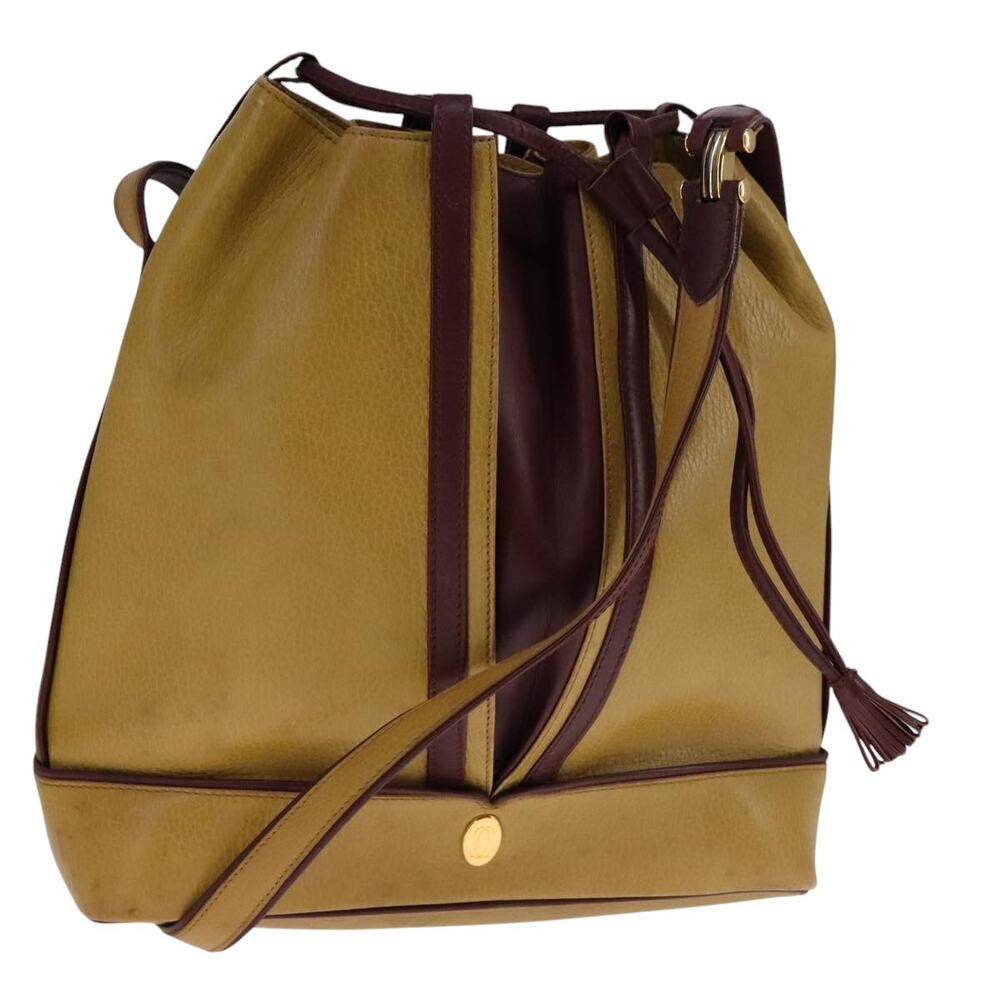 Cartier Shoulder Bag Leather Yellow